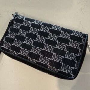 Michael Kors Monogram Black and Silver Wallet